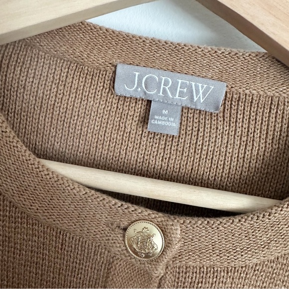 J. Crew Emilie tan crew neck lady cardigan - Picture 6 of 8